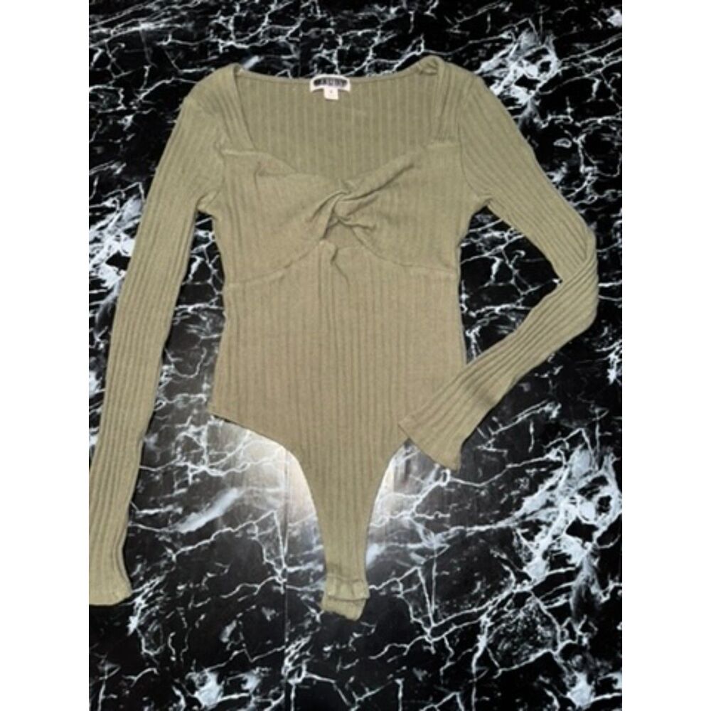 Twist front body suit